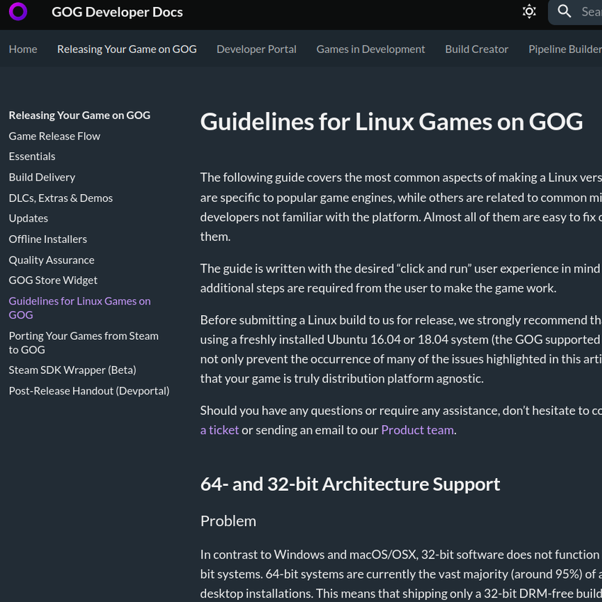 GOG.com Linux games support documentation
